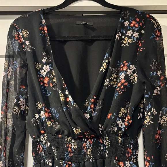 Mavi Black Floral Long Sleeve Dress - Picture 2 of 5